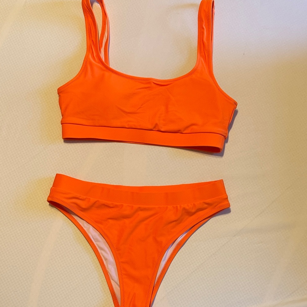 Bright Orange Two-Piece Bikini Set